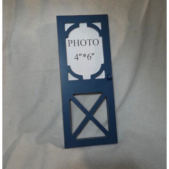 Lot 4 Wood Screen Door Photo Frames Primitive Decor Country Red Blue - Picture 5 of 8